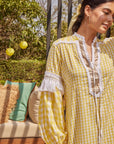 Yellow check kaftan