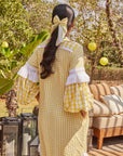 Yellow check kaftan