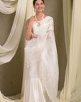 Ivory Pristine Pleated Gown Saree