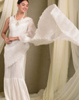 Ivory Pristine Pleated Gown Saree