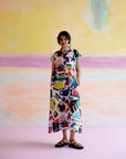 Kara Kaftan Dress in Arcade Print