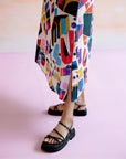 Kara Kaftan Dress in Arcade Print