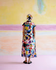 Kara Kaftan Dress in Arcade Print