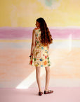 After hour dress in yellow aloha print