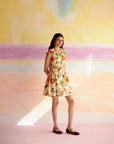 After hour dress in yellow aloha print