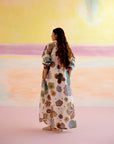 Jade relaxed kaftan in joy of life print