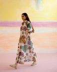 Jade relaxed kaftan in joy of life print