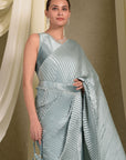 Blue Pleated Gown Saree