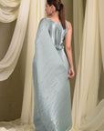 Blue Pleated Gown Saree
