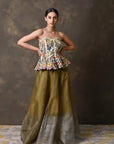 Ivory Gold Peplum Corset
