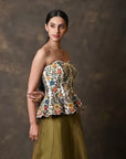 Ivory Gold Peplum Corset