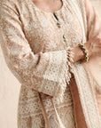 Beige Lucknowi Short Kurti With Sharara