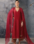 Mehrang Maroon Kurta Set