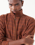 Checkered Shacket Set With Scarf