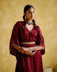 Annika Maroon (Bandhini Kaftan)