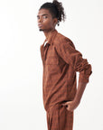 Checkered Shacket Set With Scarf