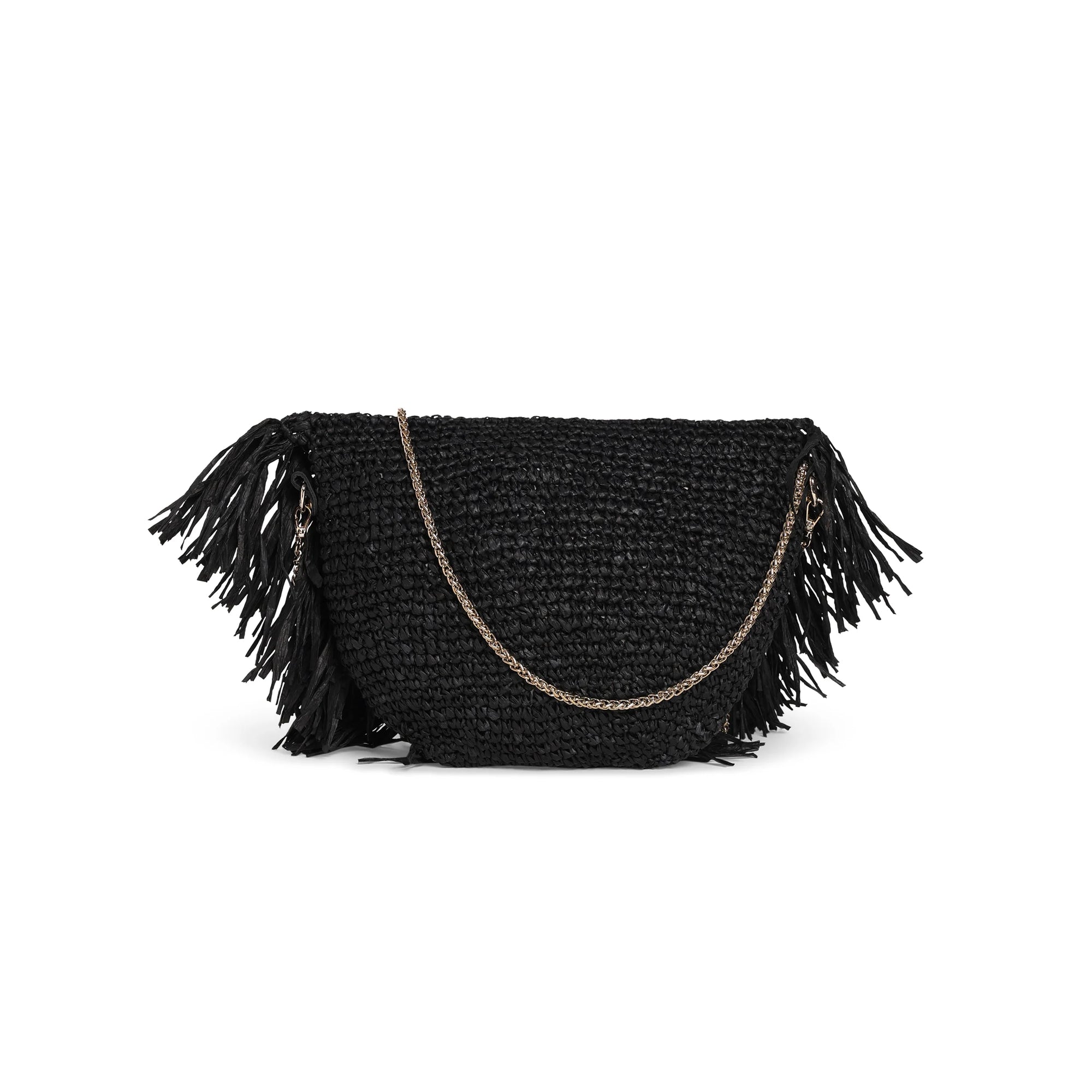 RAFFIA MOON BAG