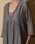 Grey Blockprinted Kurta Set