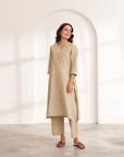 The Sand Beige Hemp Kurta & Pants Set