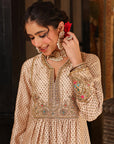 Ahista Ivory Printed Frockstyle Kurta Set