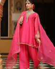 Ahista Pink Pheran Short Kurta Set