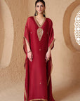 Mehrang Maroon Kaftan Kurta Set