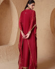 Mehrang Maroon Kaftan Kurta Set