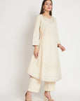 Ivory matka Kurta Set