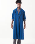 Notch Collar Jacket Set With Scarf