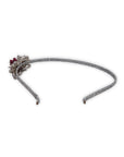 Maroon Floral With Kundan Studded Hairband