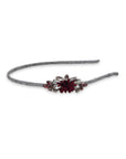 Maroon Floral With Kundan Studded Hairband
