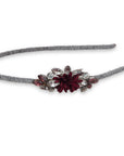 Maroon Floral With Kundan Studded Hairband