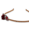 Red Floral With Kundan Studded Hairband