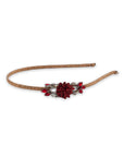 Red Floral With Kundan Studded Hairband