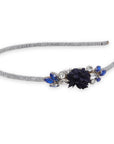 Blue Floral With Kundan Studded Hairband