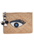 Bamboo Wood With Eye Beaded Patch Zipper Beach (Bag)