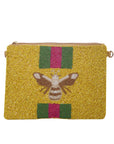 Bee Clutch Yellow Zipper Pouches