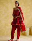 Neo Red Kurti Kurta Set