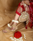 Gold Aamya Wedges and Potli (Combo)