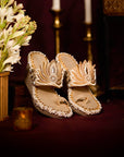 Gold Lotus Wedges & Gold Lotus Potli (Combo)