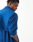 Notch Collar Jacket Set With Scarf