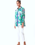 Lexy Shirt - Green Floral