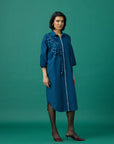 Zenia Applique Dress In Teal