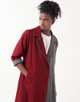 Two Tone Notch Jacket Set