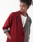 Two Tone Notch Jacket Set