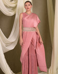 Blush Pink Classy Pleated Saree