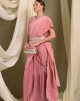 Blush Pink Classy Pleated Saree