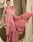 Blush Pink Classy Pleated Saree