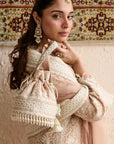 Beige Lucknowi Short Kurti With Sharara