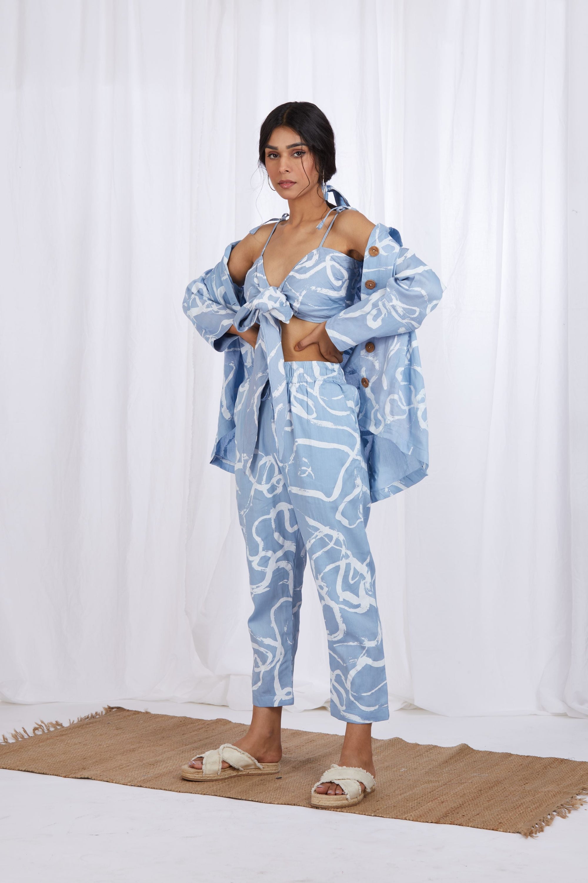 Florence Bralette in Blue Brush Stroke